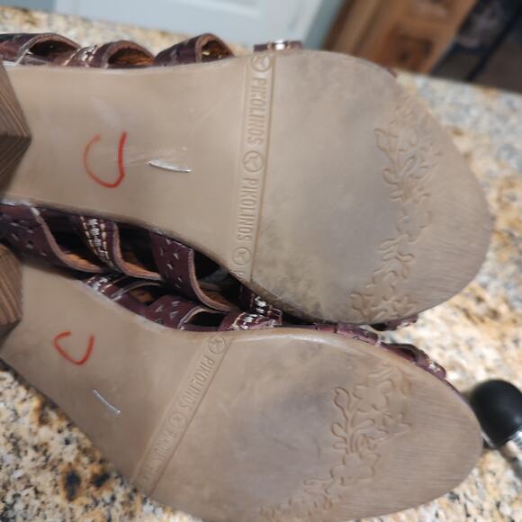 Pikolinos Brown Strappy Heeled Sandals Size 41 Naturally US 10 - Picture 11 of 13